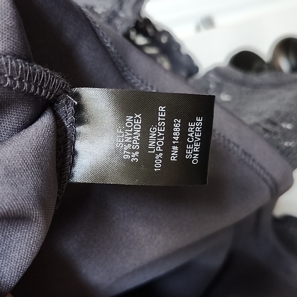 TORRID Gray Long-Sleeve Lace Mini Dress, Size 0/L/12 - Picture 10 of 11